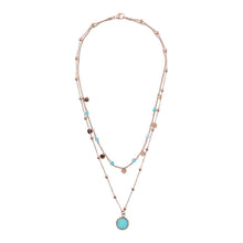 Load image into Gallery viewer, 2 STRANDS NECKLACE WITH FACETED GEMSTONE - ALL NECKLACES
