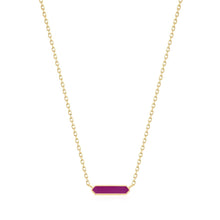 Load image into Gallery viewer, Berry Enamel Emblem Gold Necklace - NECKLACE ANIA HAE
