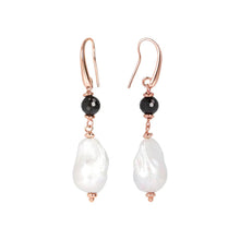 Load image into Gallery viewer, Black Spinel and Baroque Pearl Earrings - EARRINGS Best
