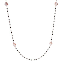Load image into Gallery viewer, Black Spinel and Rose Pearl Long Necklace - BRONZALEUR

