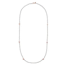 Load image into Gallery viewer, Black Spinel and Rose Pearl Long Necklace - BRONZALEUR
