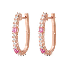 Load image into Gallery viewer, BRONZALLURE-ELONGATED EARRING WITH ALTERNATED CZ -
