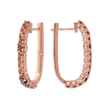 Load image into Gallery viewer, BRONZALLURE-ELONGATED EARRING WITH ALTERNATED CZ -
