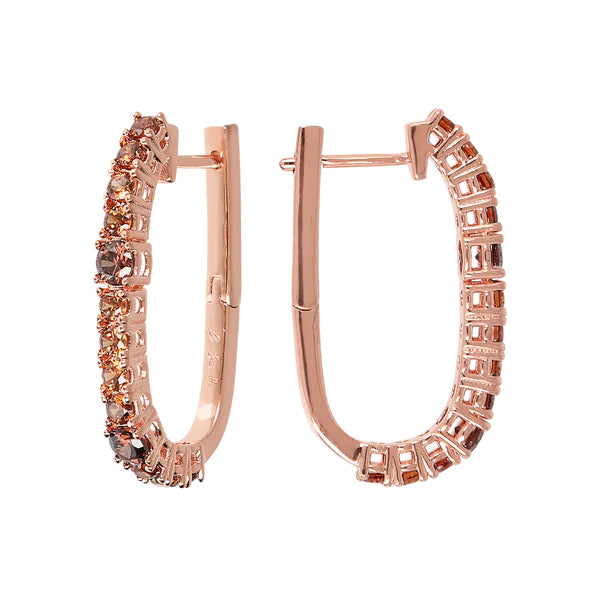 BRONZALLURE-ELONGATED EARRING WITH ALTERNATED CZ -