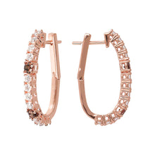 Load image into Gallery viewer, BRONZALLURE-ELONGATED EARRING WITH ALTERNATED CZ -
