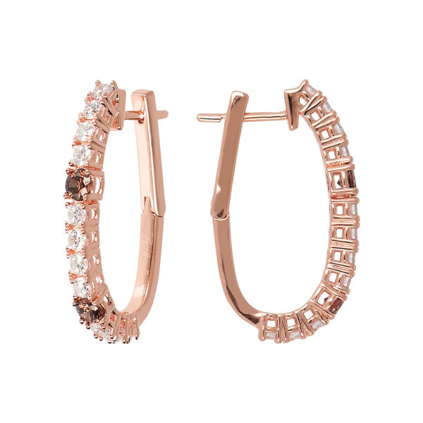 BRONZALLURE-ELONGATED EARRING WITH ALTERNATED CZ -