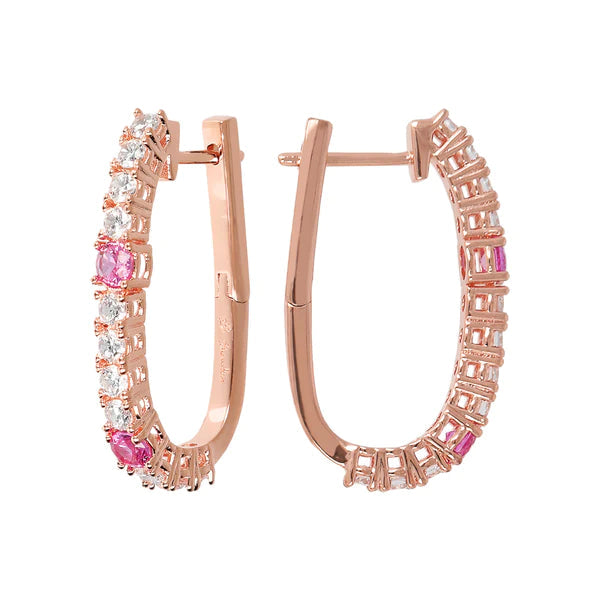 BRONZALLURE-ELONGATED EARRING WITH ALTERNATED CZ -