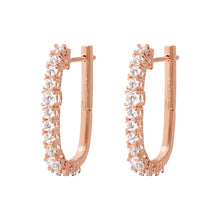 Load image into Gallery viewer, BRONZALLURE-ELONGATED EARRING WITH ALTERNATED CZ -
