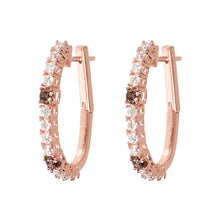 Load image into Gallery viewer, BRONZALLURE-ELONGATED EARRING WITH ALTERNATED CZ -
