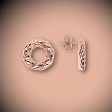 Load image into Gallery viewer, Bronzallure Purezza Circular Textured Studs - Jewelry ALL
