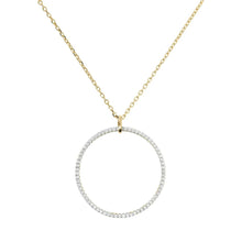 Load image into Gallery viewer, GOLDEN CZ LGE CIRCULAR NECKLACE 91CM - Jewelry ALL NECKLACES
