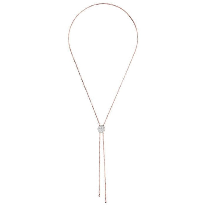 Golden Rose and Tondo Pavé Necklace - BRONZALEUR NECKLACE