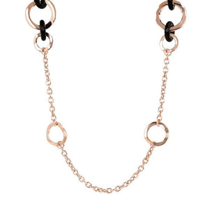 Hammered Elements and Black OnyxNecklace - BRONZALEUR