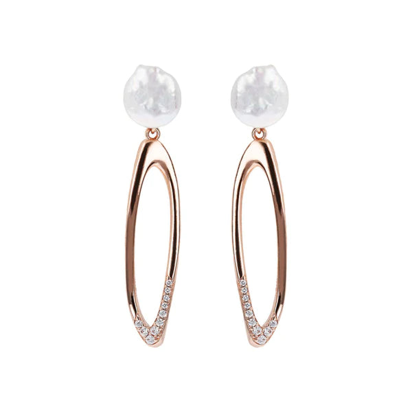 Hoop Earrings with Coin Pearls - EARRINGS Best selling