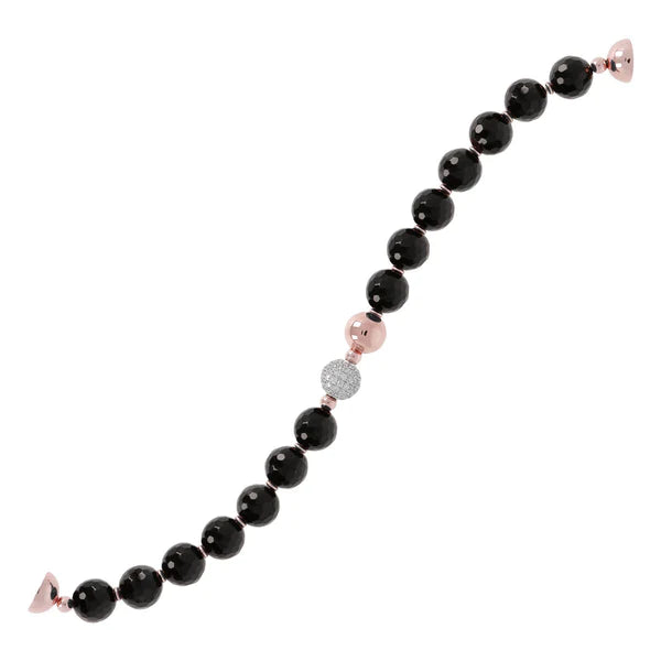 Natural Stone and Cubic Zirconia Bracelet - BRACELET