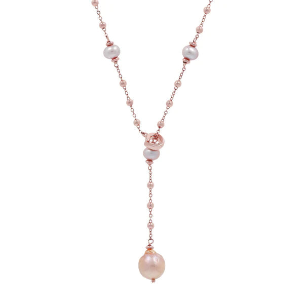 Pearl Lariat Necklace - BRONZALEUR NECKLACE ALL NECKLACES