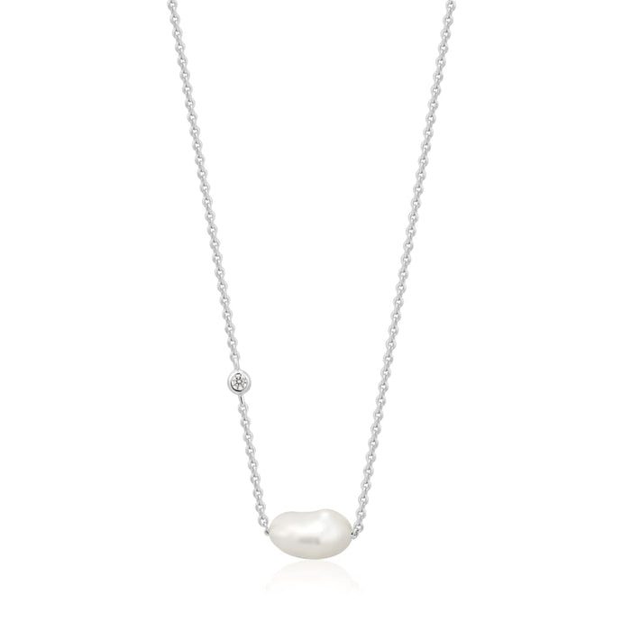 Silver Pearl Necklace - NECKLACE ALL NECKLACES
