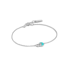 Load image into Gallery viewer, Silver Tidal Turquoise Crescent Link Bracelet - ANIA HAE
