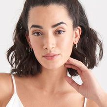 Load image into Gallery viewer, Silver Twist Through Sparkle Earrings - ALL EARINGS
