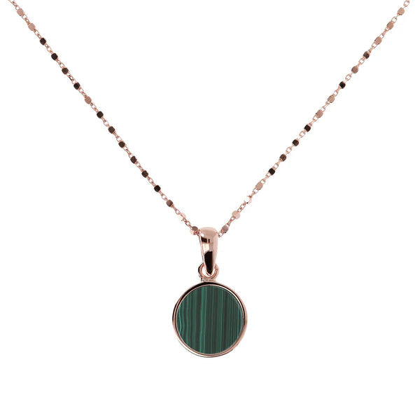 Stone Mini Disc Pendant Necklace - BRONZALEUR NECKLACE ALL