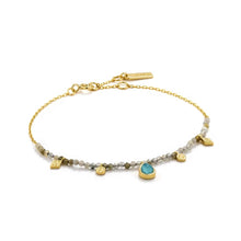 Load image into Gallery viewer, Turquoise and Labradorite Gold Bracelet - ANIA HAE JEWELLERY
