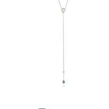 Load image into Gallery viewer, Turquoise and Opal Colour Silver Y Necklace - NECKLACE ALL

