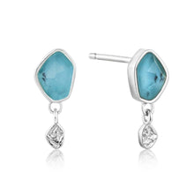 Load image into Gallery viewer, Turquoise Drop Silver Stud Earrings - EARINGS ALL

